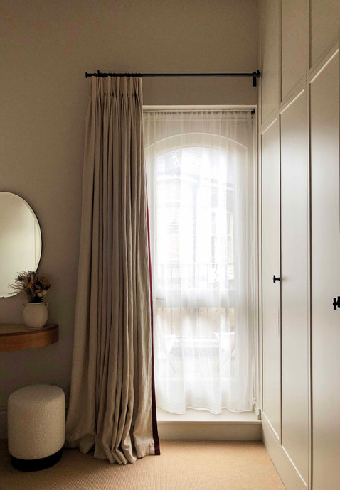 Ruched Privacy Curtain and Single Curtain with Trim