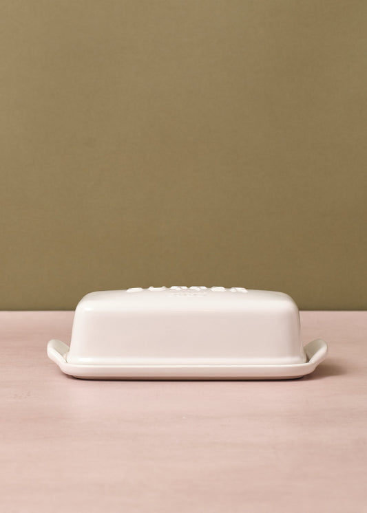 Arrondi Butter Dish White