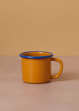 Load image into Gallery viewer, Enamel Mug Mustard & Cobalt