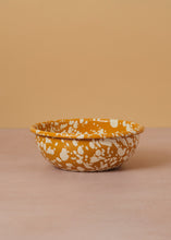 Load image into Gallery viewer, Enamel Bowl Mustard Splatter