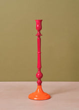 Load image into Gallery viewer, Garnet & Orange Enamel Candle Holder