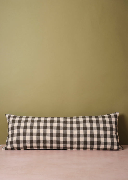Khaki & Chestnut Check Cushion