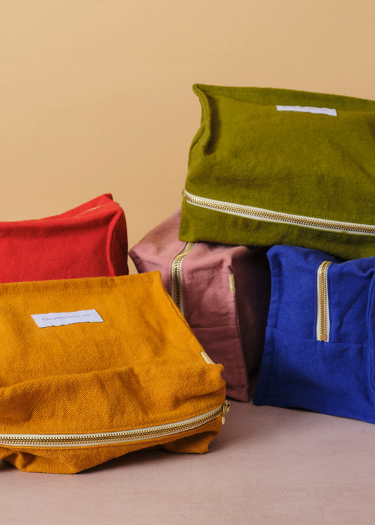 Cotton Cube Toiletry Bag Rosewood