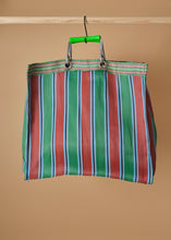 Load image into Gallery viewer, Recycled Square Green & Red Bag
