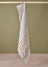 Load image into Gallery viewer, Ash Stripe Linen Guest Towel