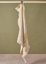 Load image into Gallery viewer, Mustard Stripe Linen Guest Towel
