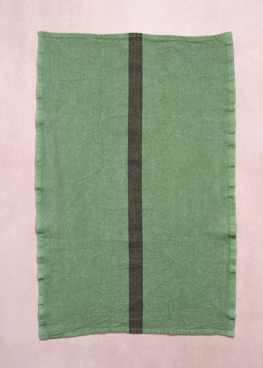 Tea Towel Doudou Stripe Prairie Green