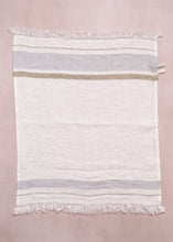 Load image into Gallery viewer, Oyster Stripe Linen Guest Towel
