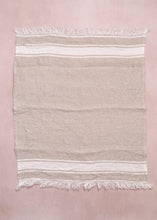 Load image into Gallery viewer, Flax Stripe Linen Guest Towel