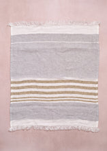 Load image into Gallery viewer, Ash Stripe Linen Guest Towel
