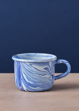 Load image into Gallery viewer, Blue Marbled Enamelware