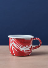 Load image into Gallery viewer, Red Marbled Enamelware