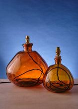Load image into Gallery viewer, Amber Glass Lamp Large