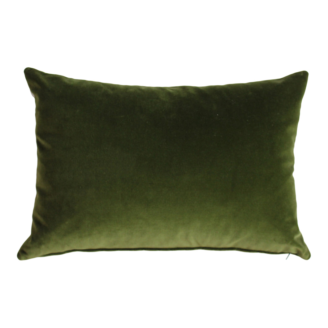 Rectangle Olive Velvet Cushion