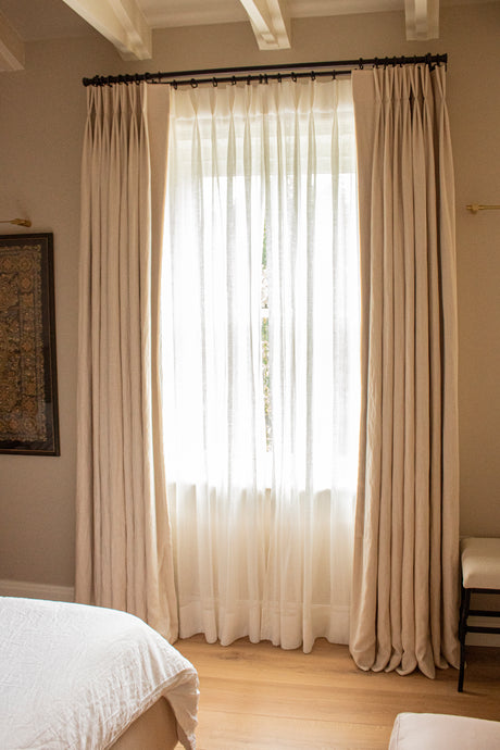 Double Pleat Curtains on a Double Pole