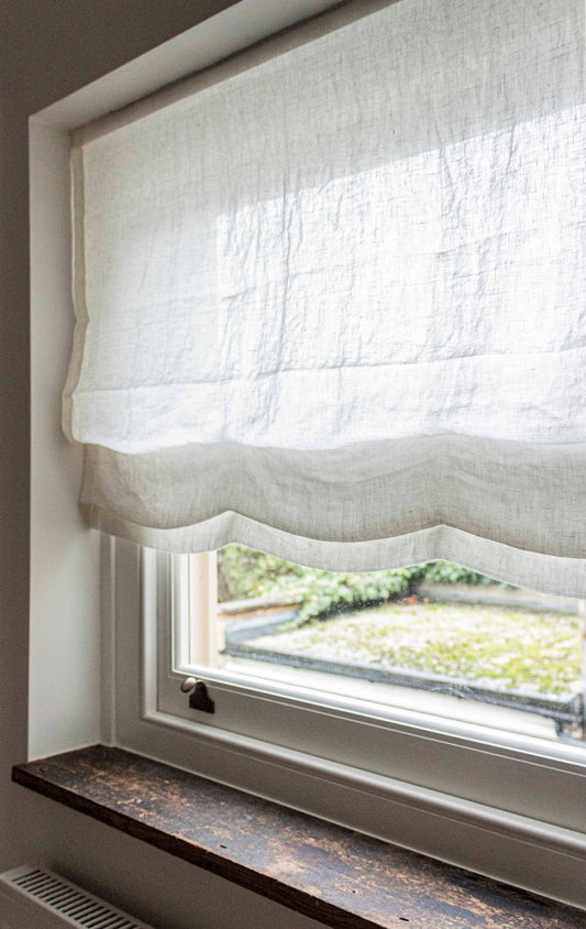 Soft Fold Semi Sheer Roman with Scalloped Finish