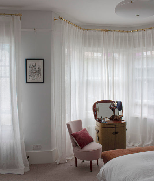 Sheer Curtains on Brass Pole