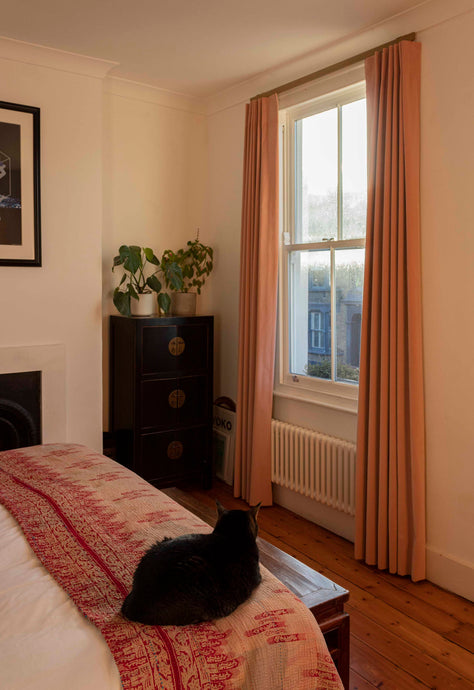 Single Pleat Curtains in Velvet on a Gliderpole