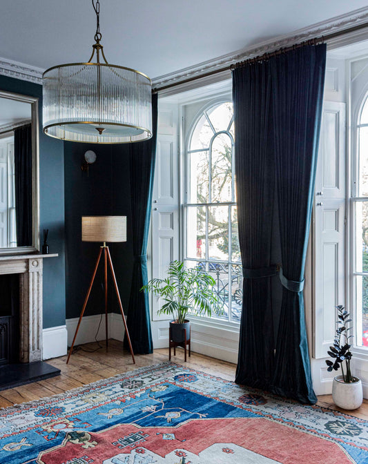 Single Pleat Velvet Curtains on a Single Uplift Ppole