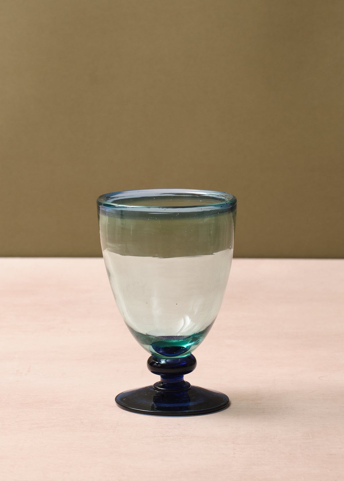 Blue Rim Wine Glass