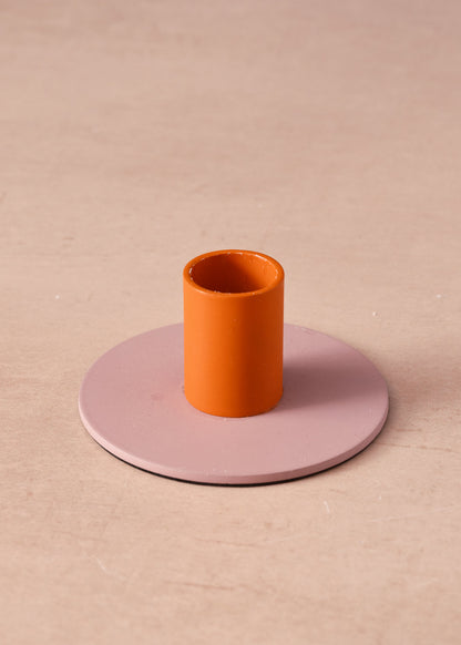 Orange Flame & Venetiam Pink Candle Holder