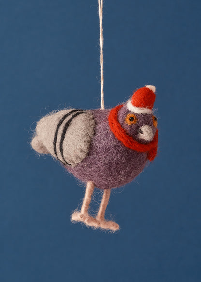 Felted Pigeon With Hat