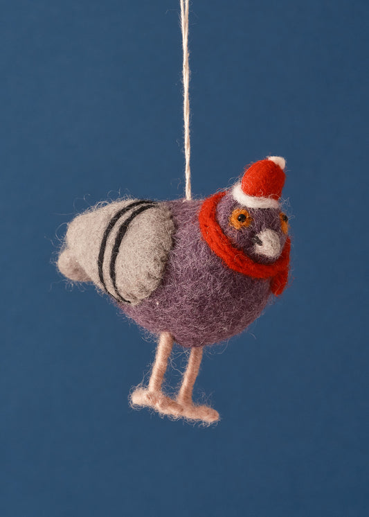 Felted Pigeon With Hat