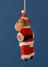 Load image into Gallery viewer, Felted Father Christmas Brown Bear
