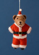 Load image into Gallery viewer, Felted Father Christmas Brown Bear
