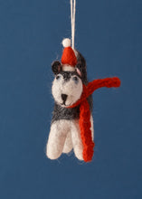 Load image into Gallery viewer, Felted Husky With Hat &amp; Scarf
