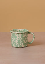 Load image into Gallery viewer, Enamel Mug Mint Splatter
