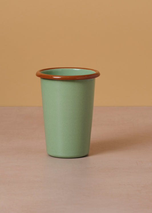 Enamel Tumbler Mint & Light Brown