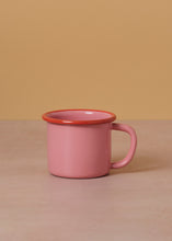 Load image into Gallery viewer, Enamel Mug Rose Pink &amp; Red
