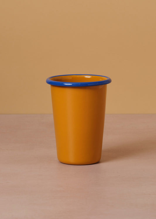 Enamel Tumbler Mustard & Cobalt
