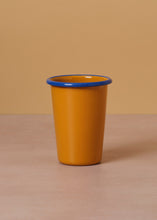 Load image into Gallery viewer, Enamel Tumbler Mustard &amp; Cobalt
