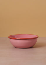 Load image into Gallery viewer, Enamel Bowl Rose Pink &amp; Red
