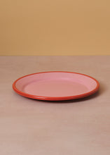 Load image into Gallery viewer, Enamel Plate Rose Pink &amp; Red
