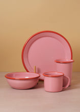 Load image into Gallery viewer, Enamel Plate Rose Pink &amp; Red
