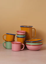 Load image into Gallery viewer, Enamel Bowl Mint &amp; Light Brown
