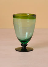 Load image into Gallery viewer, Blown Glass Wine Green Rim
