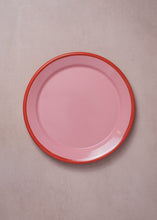 Load image into Gallery viewer, Enamel Plate Rose Pink &amp; Red
