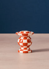 Load image into Gallery viewer, Red &amp; White Check Candle Holder
