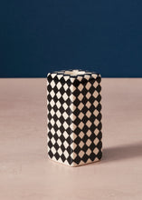 Load image into Gallery viewer, Black &amp; White Check Candle Holder
