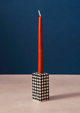 Load image into Gallery viewer, Black &amp; White Check Candle Holder
