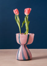 Load image into Gallery viewer, Green &amp; Lilac Waves Hyacinth Vase

