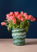 Load image into Gallery viewer, Waves Glass Vase Aqua
