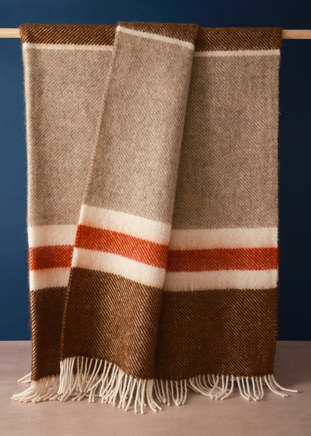 Gotland Stripe Throw Brown, Beige & Red