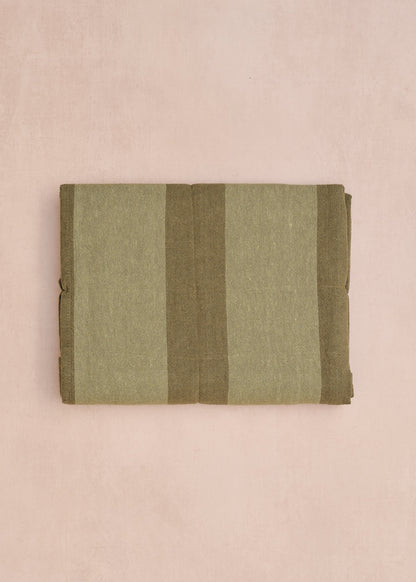 Khaki Striped Tablecloth