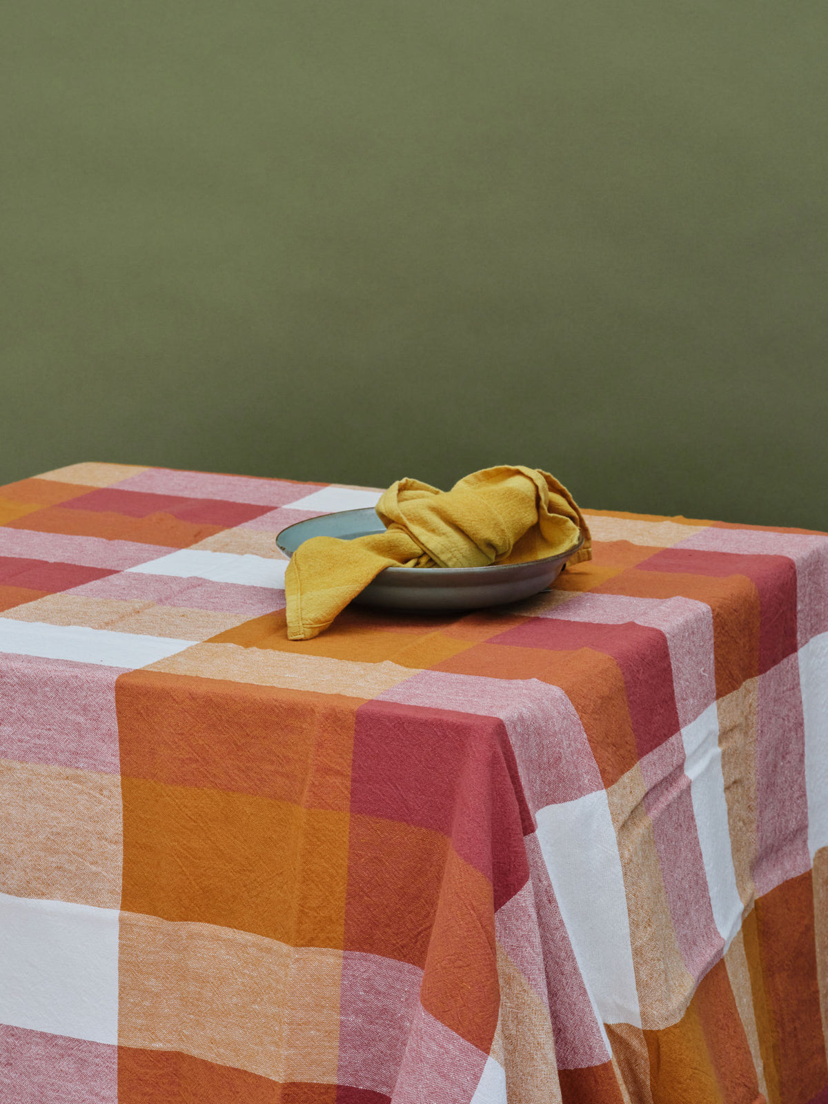 Terre Brulee Check Tablecloth
