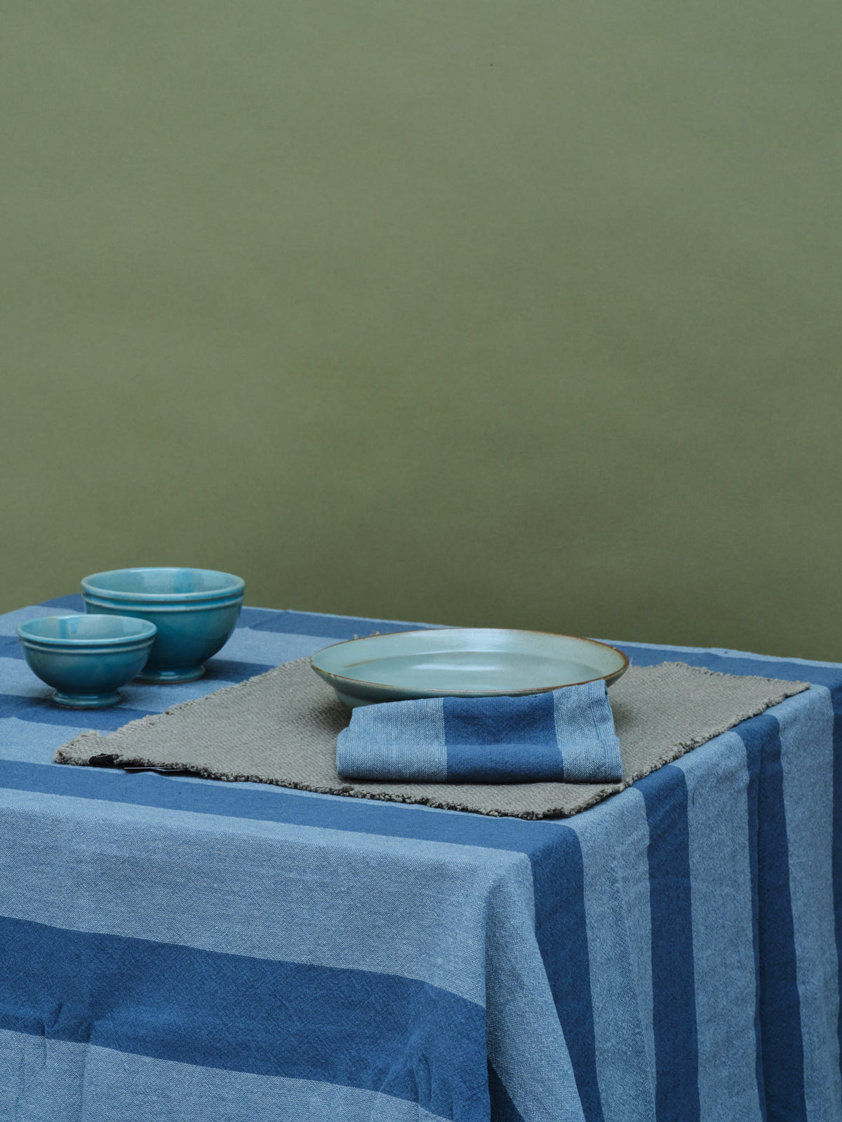 Terre Brulee Striped Tablecloth